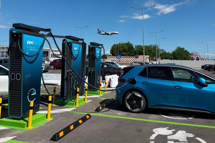 PPC Blue Romania opens 7 fast charging stations for electric vehicles at Henri Coandă International Airport Bucharest